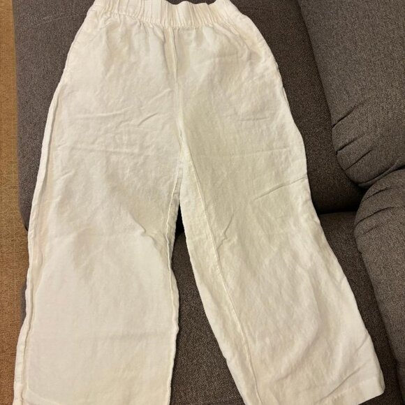 H&M White Cropped Linen Pants - Picture 1 of 2